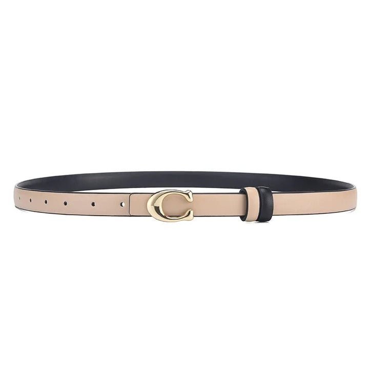 Unisex Gürtel mit C-Schnalle, doppelseitig, dünn und elegant. Vielseitiges Mode-Accessoire für jeden Look.