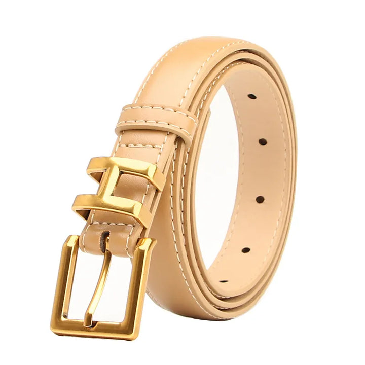 Schlanker Damengürtel mit schicker quadratischer Schnalle. Ein elegantes Mode-Accessoire für jede Frau.