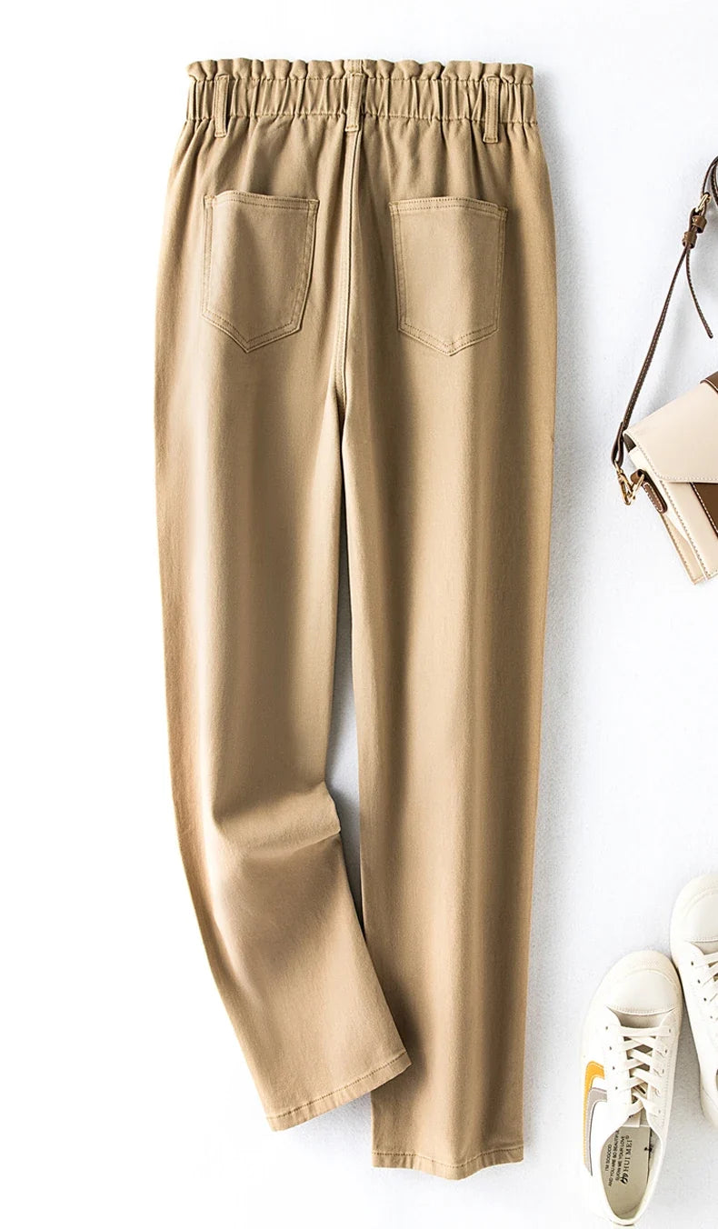 Hellblaue Plus Size Stretch-Damenjeans, hoher Bund, Mom Fit, perfekt für Freizeit.