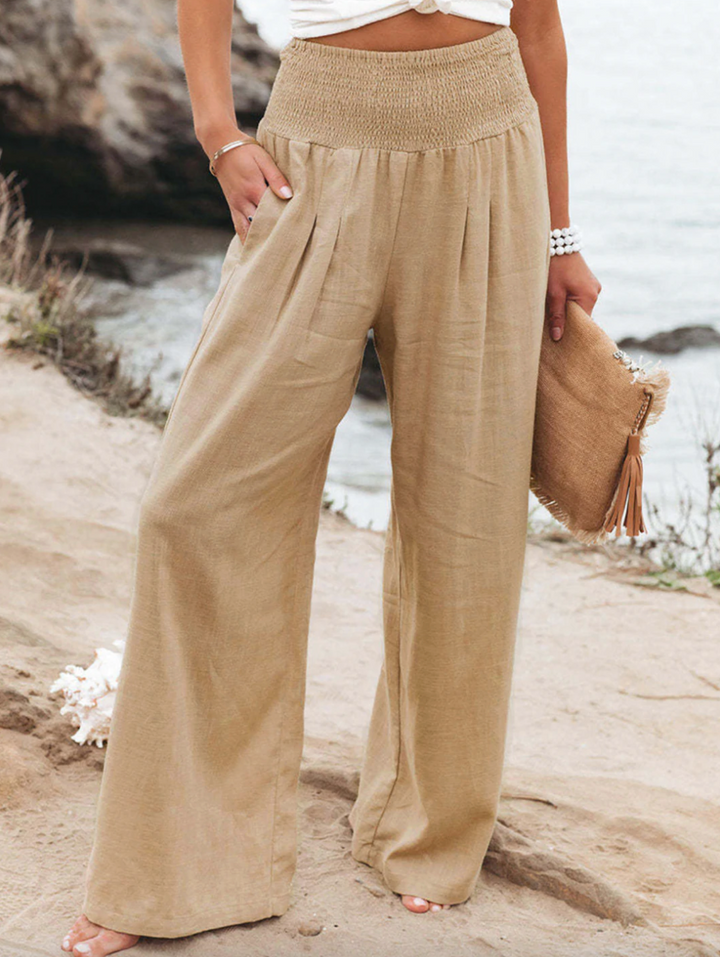 Vielseitige Damen Loose Fit Hose in Grau, perfekt für Sommer und ganzjährige lässige Outfits mit Komfort.