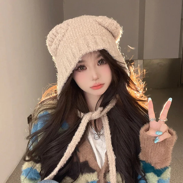 Weiche Damen Teddy-Beanie, perfekt für einen gemütlichen und warmen Winter.