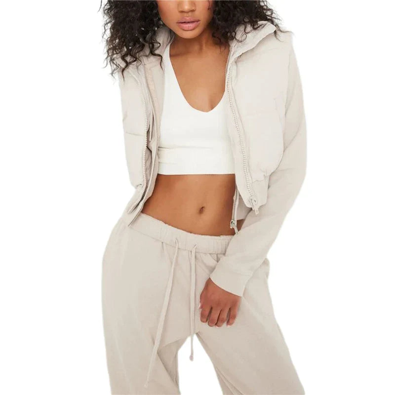 Bequeme Damen Puffweste Nina in Grau, zeitlos und kombinierbar.