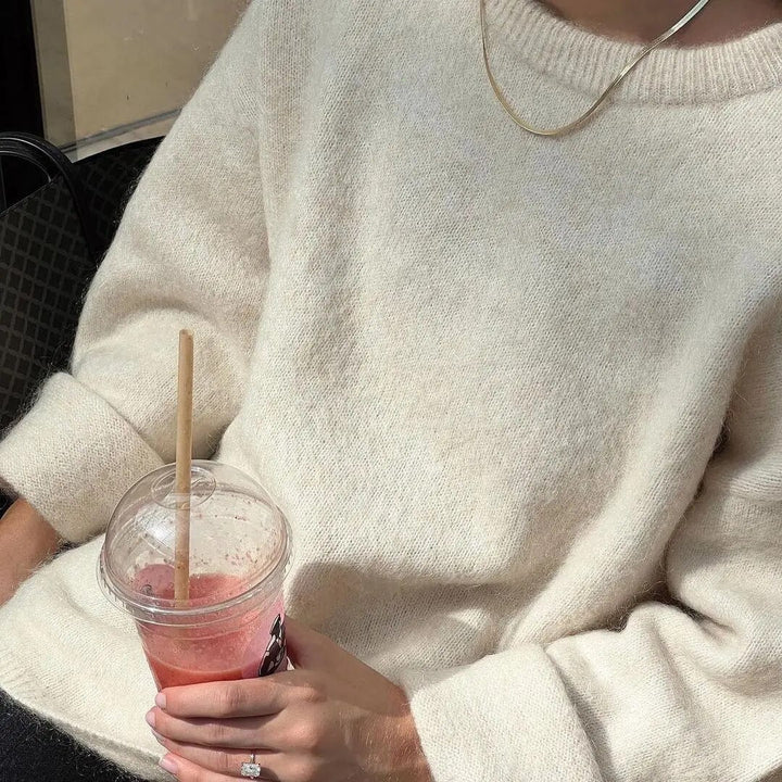 Kuscheliger Oversized Strickpullover für Damen, ideal für den Herbst und kalte Tage.