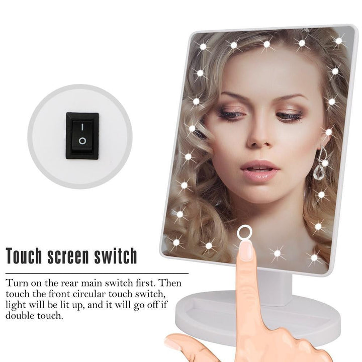 Modernes LED-Spiegel für Make-up, mit starker 10X Vergrößerung für höchste Präzision.