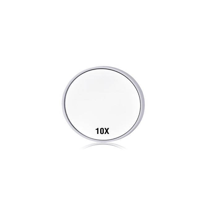Praktischer LED Schminkspiegel, 10-fach vergrößernd, sorgt für perfekte Details beim Make-up.