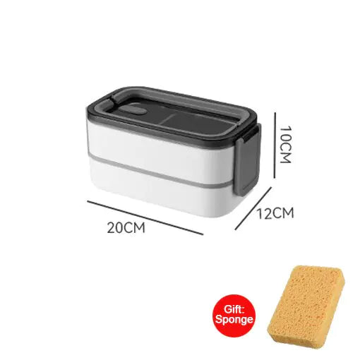 Stylische, funktionale 2-Schicht Edelstahl Bento-Lunchbox für Büro, Schule & frische, sortierte Mahlzeiten.