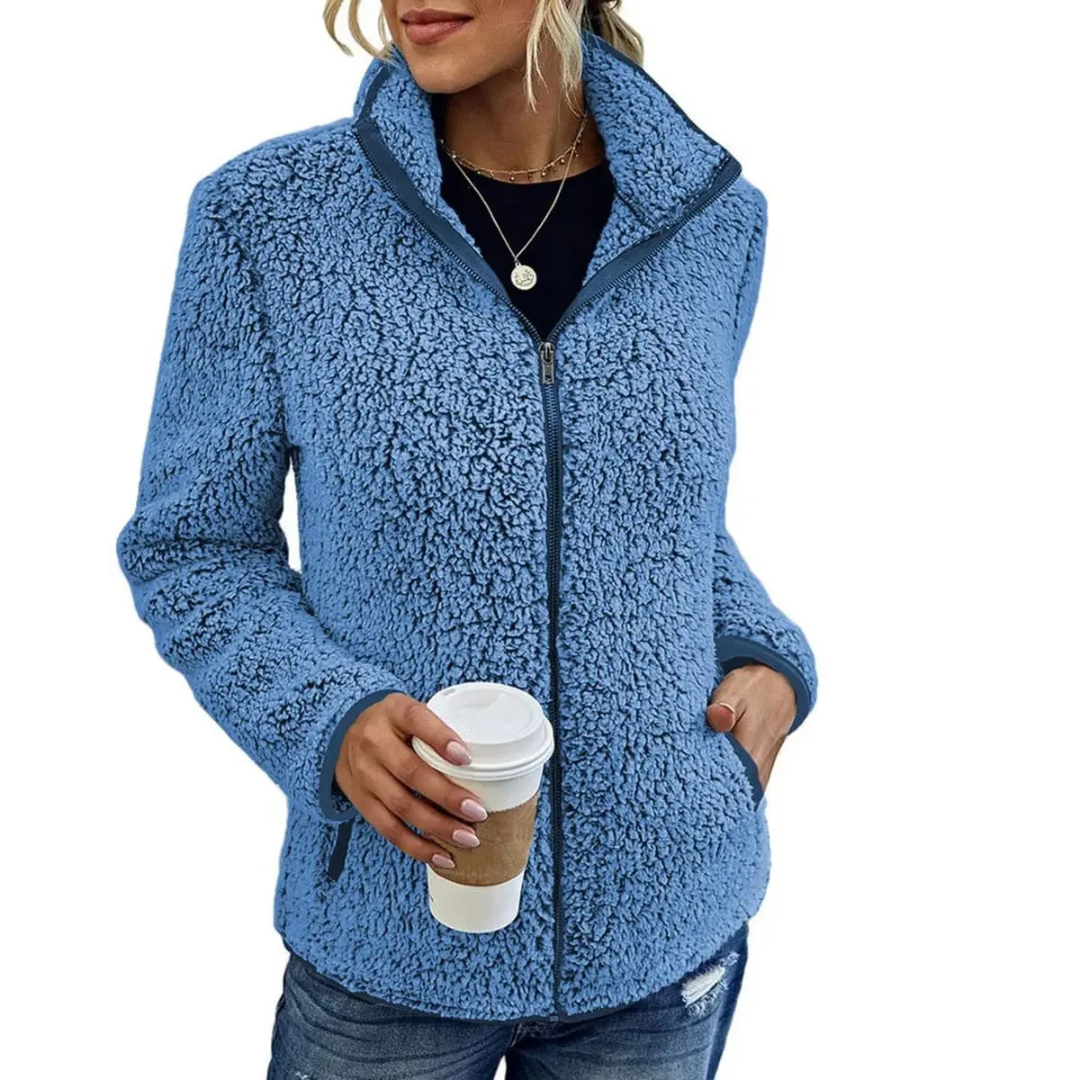 Warmhaltende Damen Fleece-Weste "Petra" für die Übergangszeit. Bequeme Damenbekleidung mit praktischem Stehkragen.