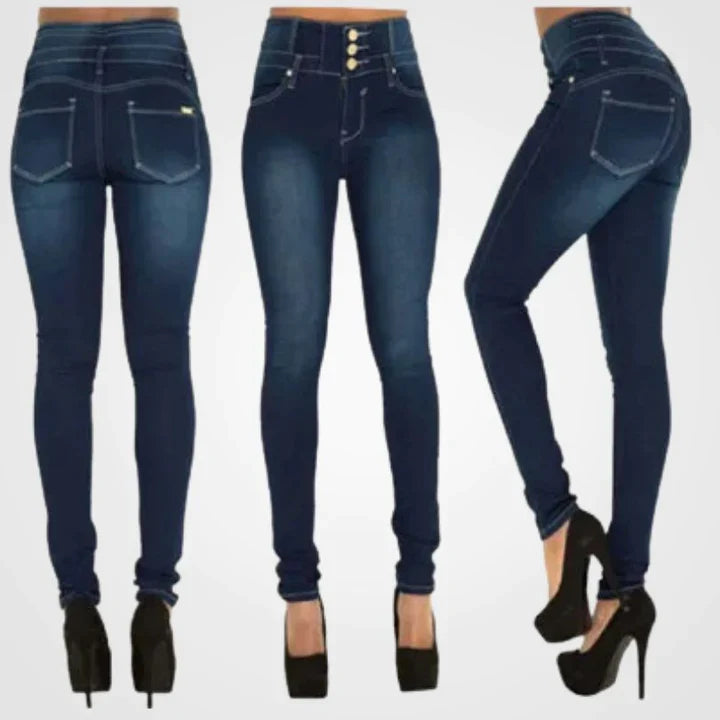 Hellblaue Damen Denim Jeans, modisch und bequem, ideal für einen vielseitigen Casual-Look.