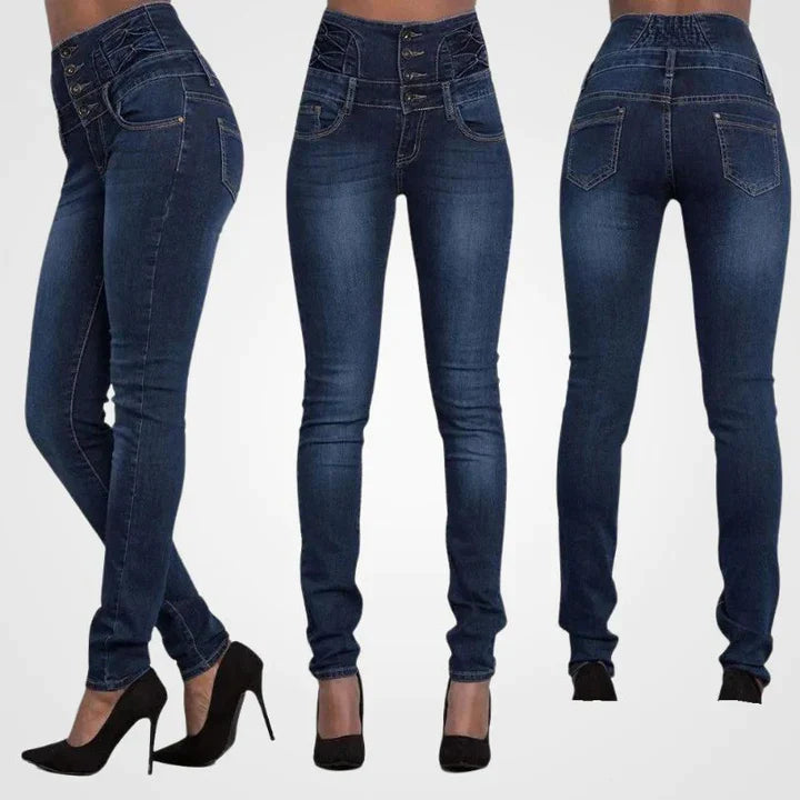 Modische Damen Alltagsjeans in Schwarz, bequem und stylisch, ideal für den modernen Frauen-Look.