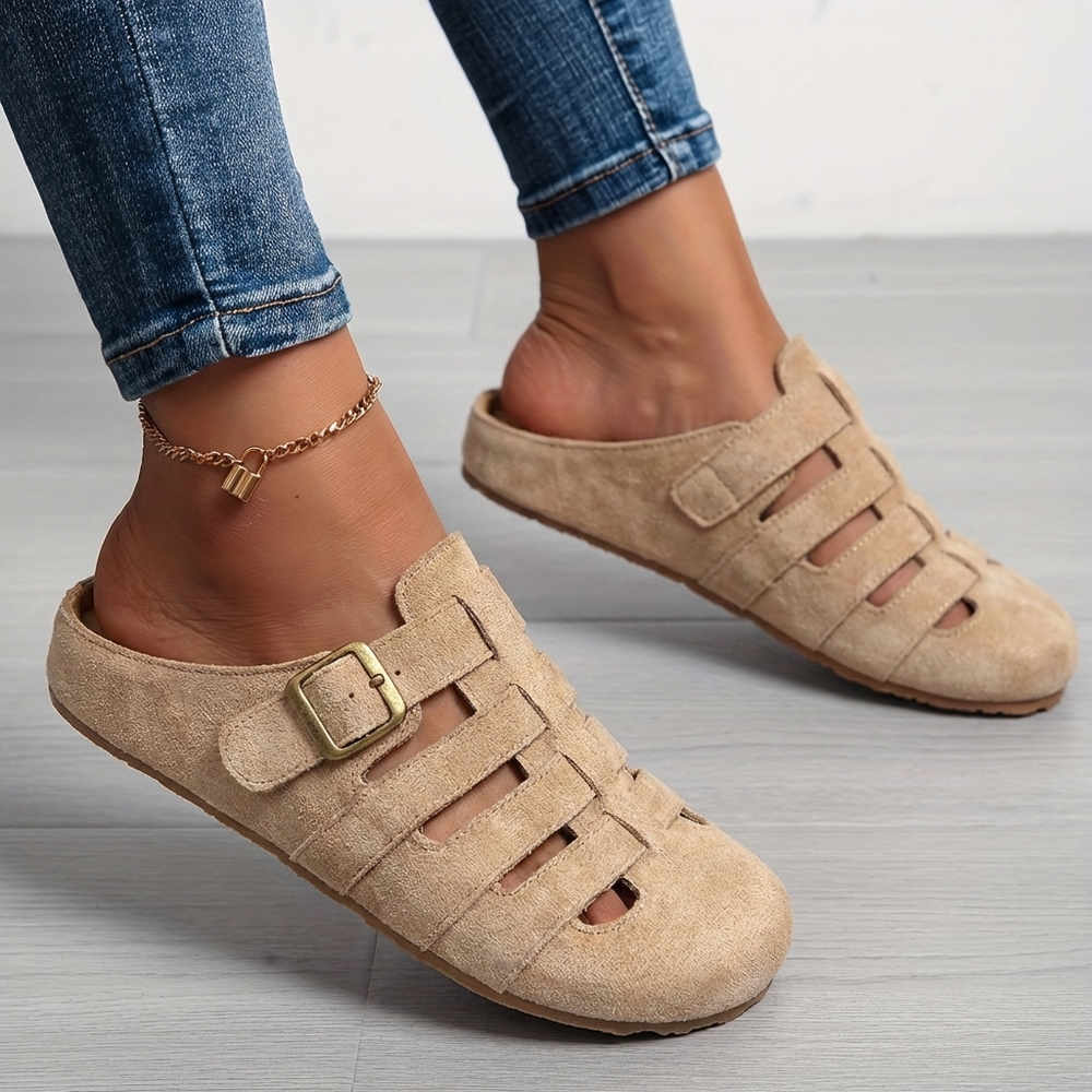 Elegante Damen Mulesandalen mit Slip-On-Design, ideal als bequeme Freizeitschuhe oder Sommerschuhe für Damenmode.