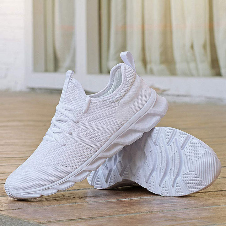 Modische rote Damenschuhe, bequeme Leichtgewichts-Sneaker mit guter Fußunterstützung.