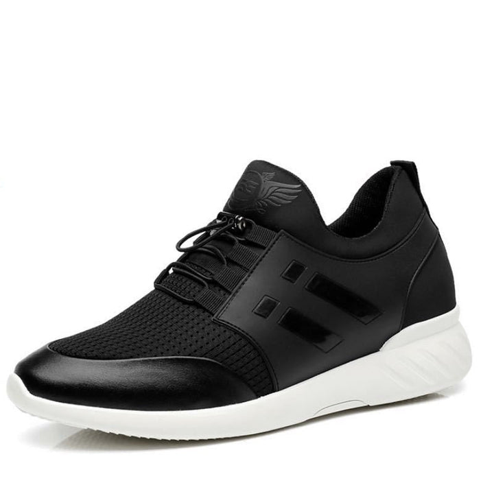 Schwarzer orthopädischer Gehschuh für Herren, bequem und stabil, ideal für lange Spaziergänge.