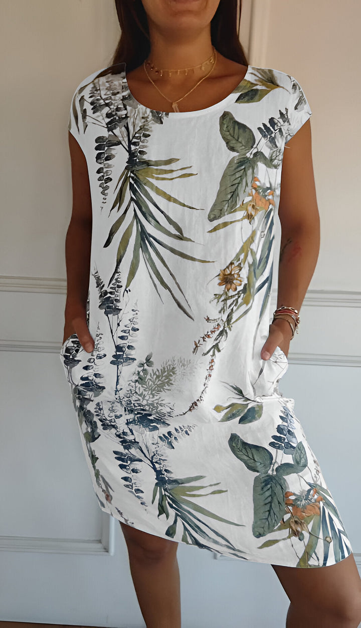 Bequemes, elegantes Damen Midi Kleid mit Rundhalsausschnitt für stilvollen Alltag und Freizeit.
