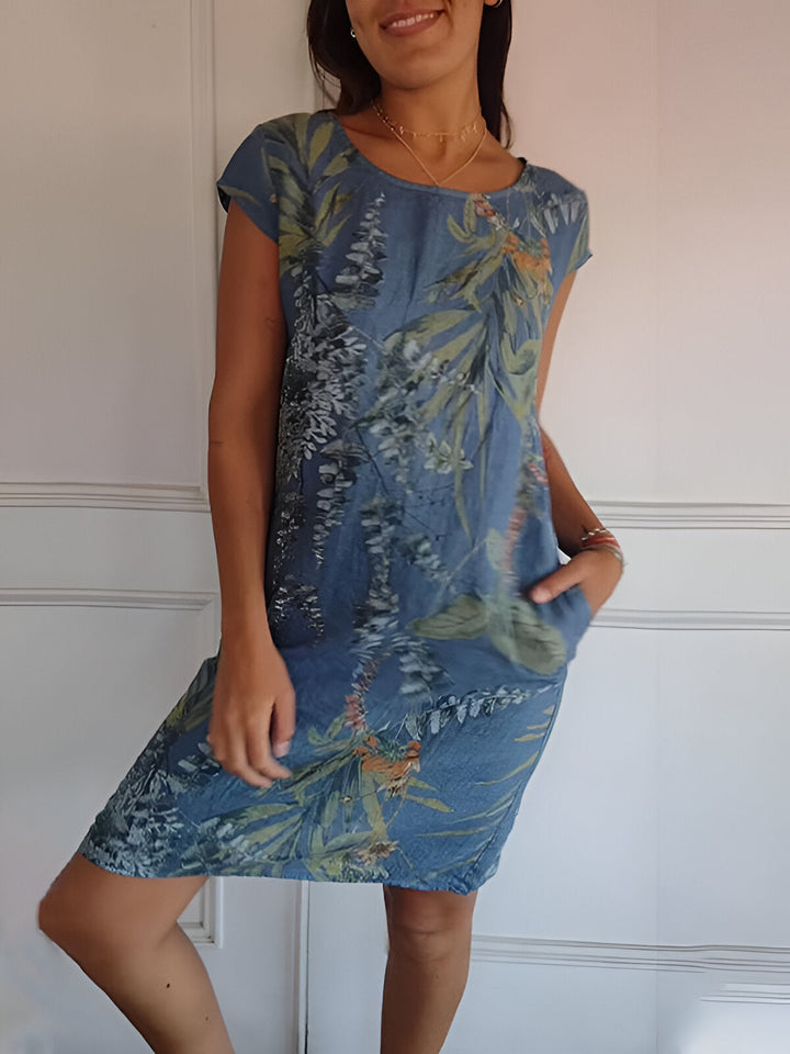 Vielseitiges floriluxe Damen Midikleid, ideal als Freizeit- oder Sommerkleid, sehr bequem und schick.