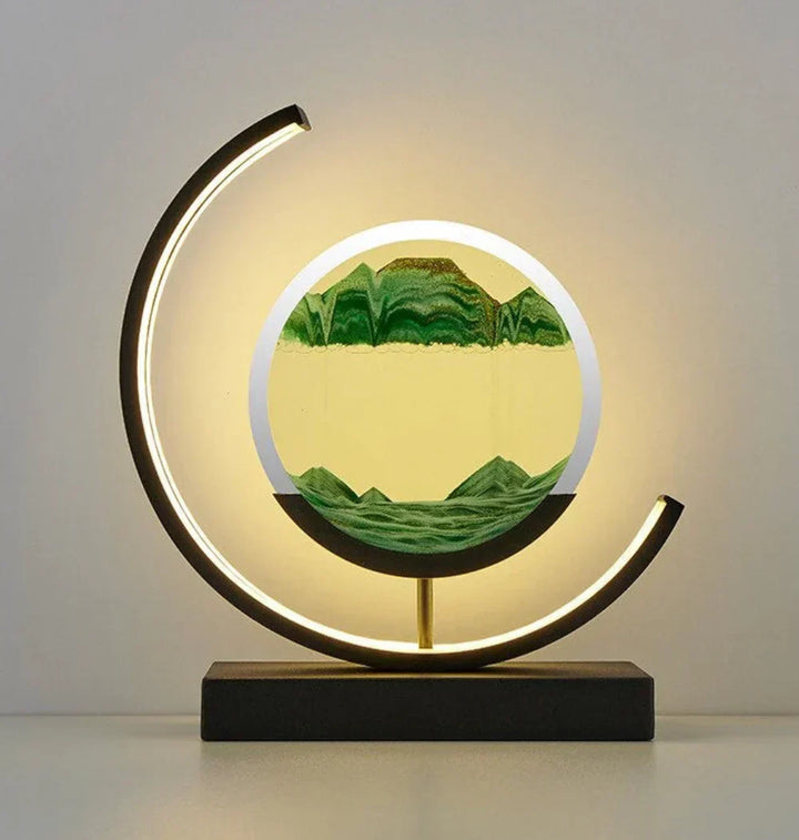 Beruhigende Sandlandschaft Lampe, fließender Sand, entspannendes Ambiente für Wohnkultur & Schlafzimmer.