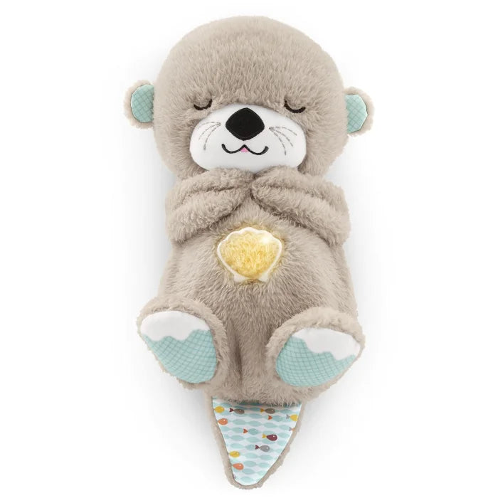 Beruhigender Plüschotter für Babys, sanfte Melodien & Atemübungen, ideal als Schlafhilfe & Kuscheltier.