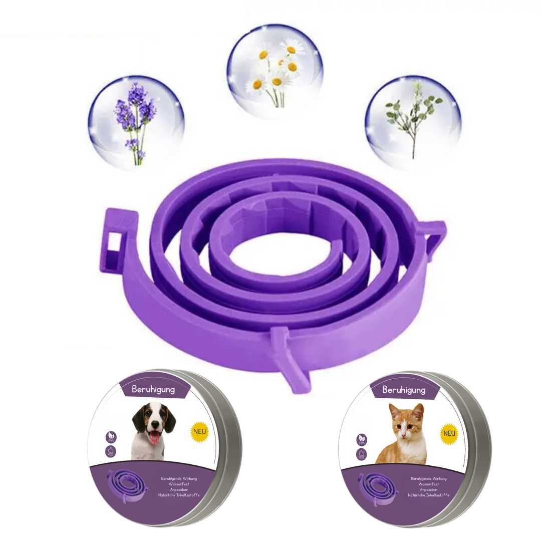 Natürliches Pheromon-Halsband für Hunde & Katzen. Fördert Entspannung, reduziert Angst und Stress für Haustiere.
