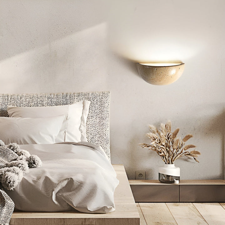 Energiesparende Wabi-Sabi LED-Wandlampe für Schlafzimmer und Wohnzimmer. Sanftes, indirektes Stimmungslicht.