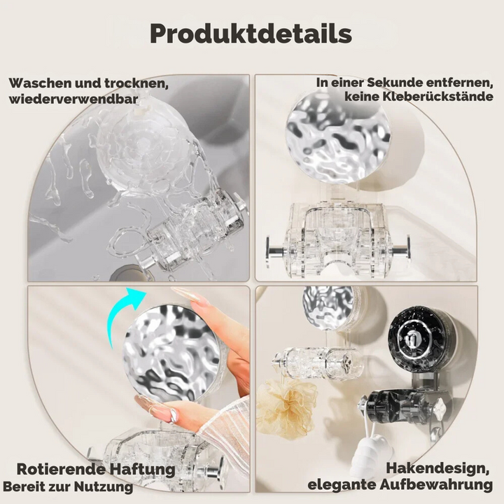 Robuste, bewegliche Duschhalterung aus ABS-Kunststoff für Duschkopf, einfache Montage.