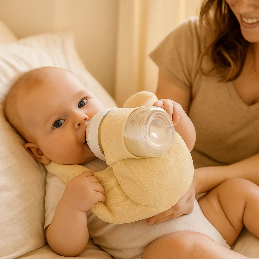 Weiches Baby-Stillkissen aus hautfreundlichem Material, unterstützt Babys Kopf und Körper optimal beim Füttern.