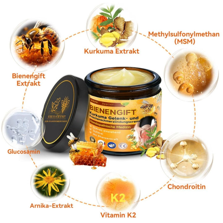 Bienengiftcreme mit Hyaluron & Kollagen. Unisex Feuchtigkeitspflege für Gesicht & Körper, alle Hauttypen.