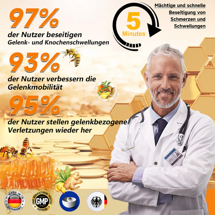 Unisex Bienengiftcreme mit Hyaluron & Kollagen. Feuchtigkeitspflege für Männer & Frauen, alle Hauttypen.