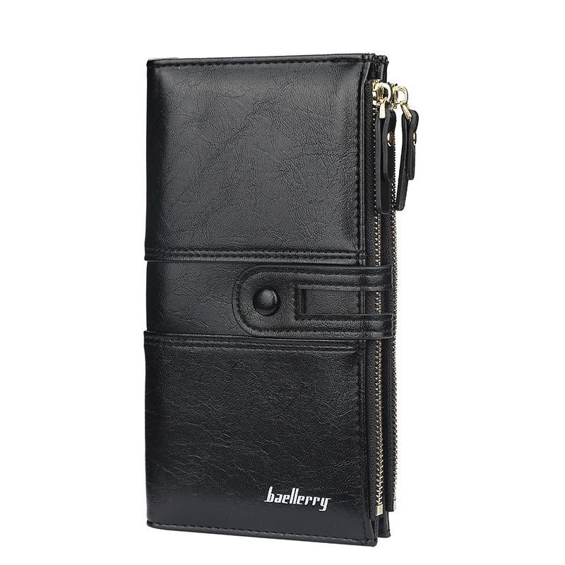 Elegante Damen Geldbörse, lang, mit Doppelreißverschluss, stilvolle Organisation für Handy & Karten.
