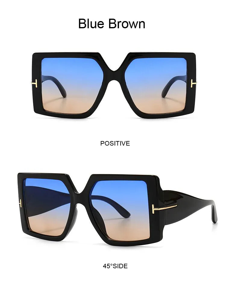 Trendige Unisex-Sonnenbrille im Oversize-Quadrat-Design, schützt vor Sonne und setzt Fashion-Statement.