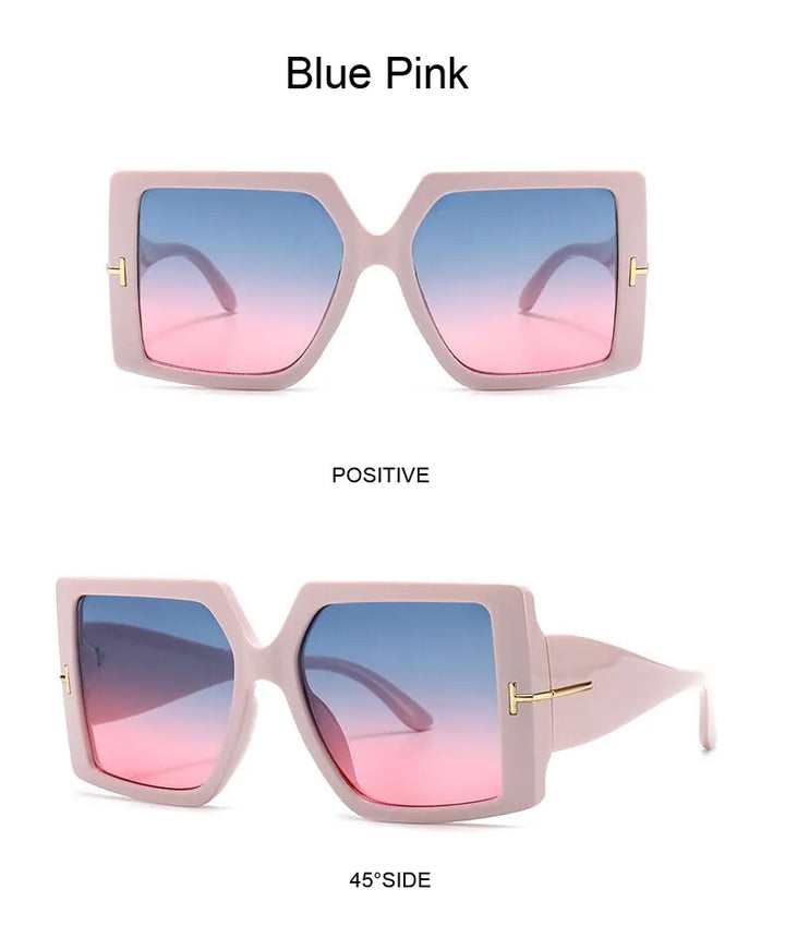 Schwarze, übergroße quadratische Sonnenbrille, unisex, mit UV-Schutz, ein Must-have für den Sommer.