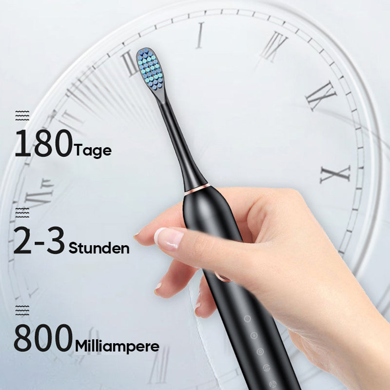 Blaue elektrische Schallzahnbürste für Erwachsene, fördert gesunde Zähne & umfassende Mundhygiene.