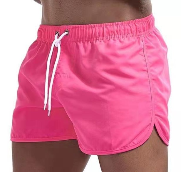 Bequeme Herren Schwimmshorts, kurze Passform, in Grau, ideal für Urlaub & Freizeitmode. Schnelltrocknend.