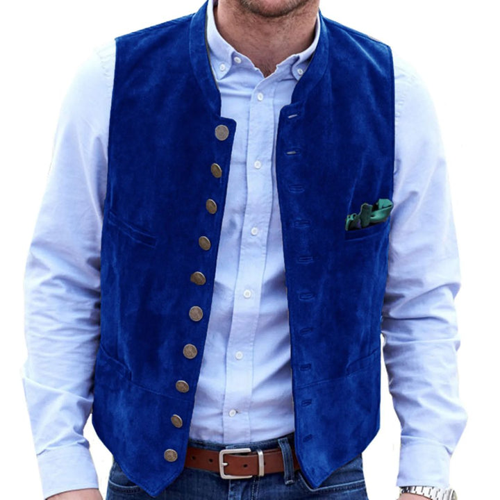 Vintage-Stil Trachtenweste braun für Herren. Traditionelle festliche Kleidung für Oktoberfest.