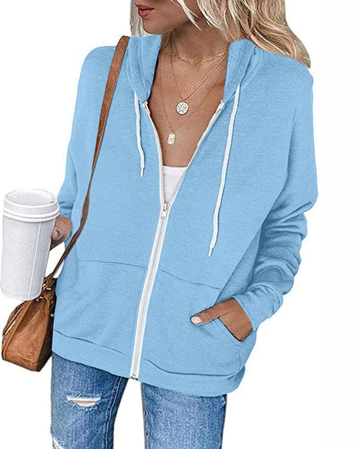 Ganzjahres-Kapuzenjacke für Frauen, sportlich-elegant, ideal für entspannte Tage.