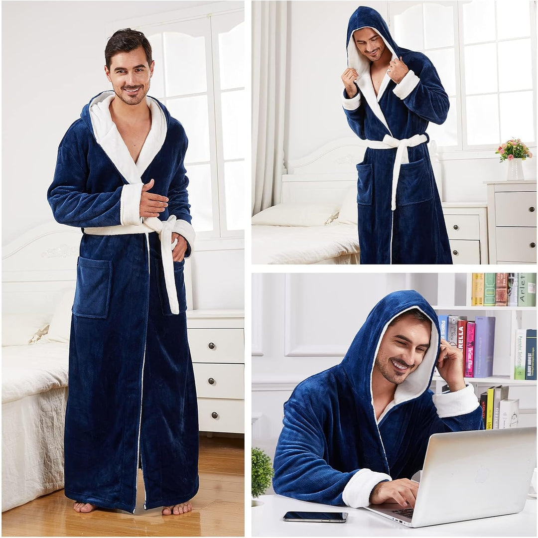 Luxuriöser Herren Winter Bademantel, verwöhnt mit Wärme und Weichheit.