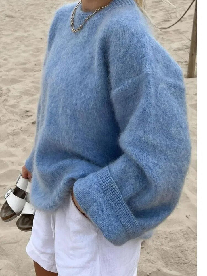 Lässiger Oversized Langarm Pullover für Damen, ideal für entspannte Casual-Looks.