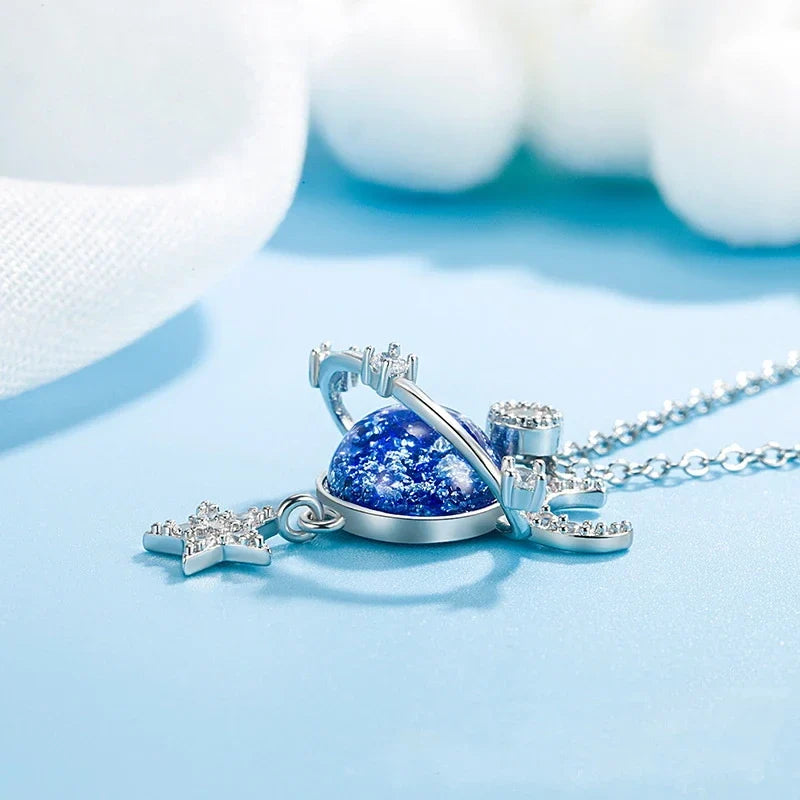 Hochwertige Silberkette für Mädchen, "Unendliche Liebe" Motiv. Sterlingsilber Tochtergeschenk mit Stern.