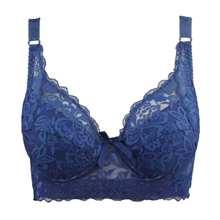 Damen drahtloser Spitzen-BH in Übergröße. Bequemer Plus-Size BH mit Spitze und Rückenverschluss für den Alltag.
