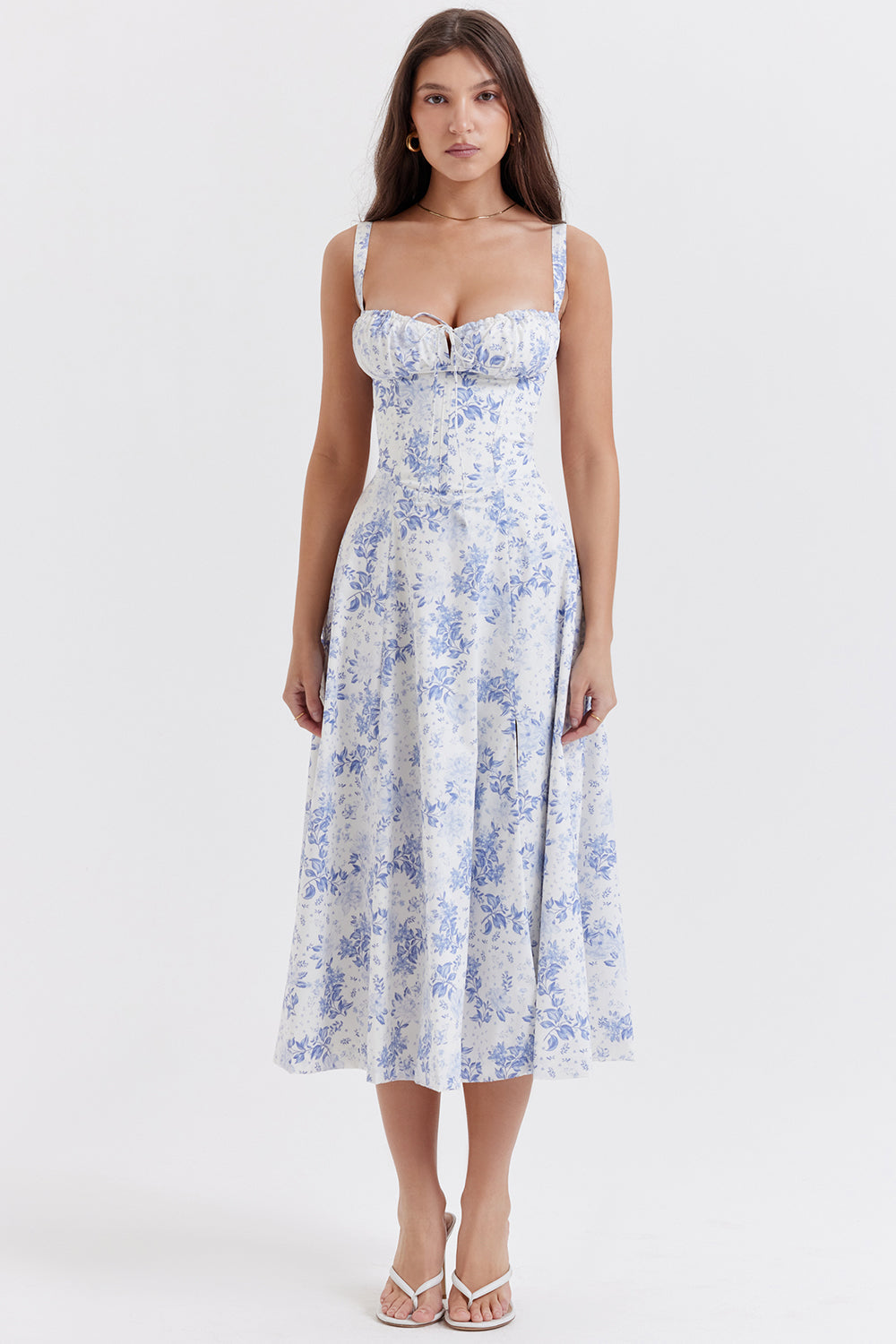 Damenkleid Bustier, tailliert, mit modernem Blumenprint für Frühling & Sommer, perfekt für Frauenmode.