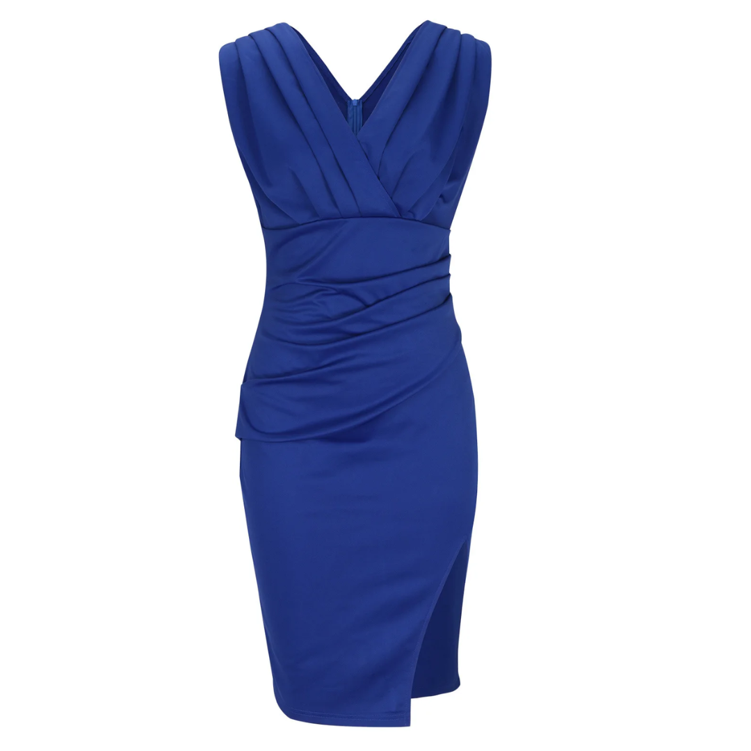 Schlichtes figurbetontes Damen Cocktailkleid. Perfektes Abendkleid für sommerliche Feste und Events.