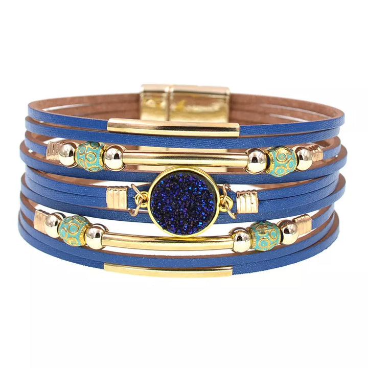 Modernes Multilayer Wickelarmband, Unisex Boho Schmuck. Das perfekte Accessoire für deinen Alltagslook.