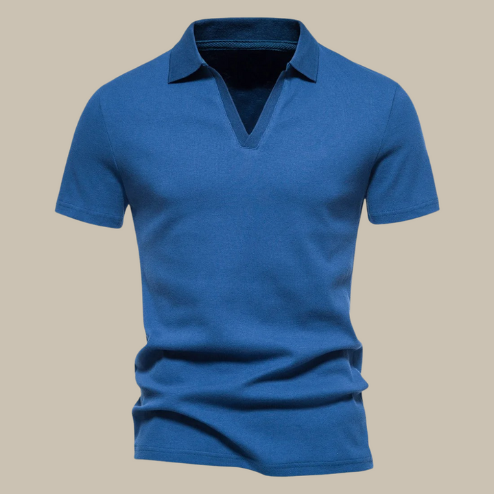 Elegantes Herren Kurzarm Polohemd, perfekt für Frühling & Sommer. Ideal für stilvolle Freizeit- und Business Casual Looks.