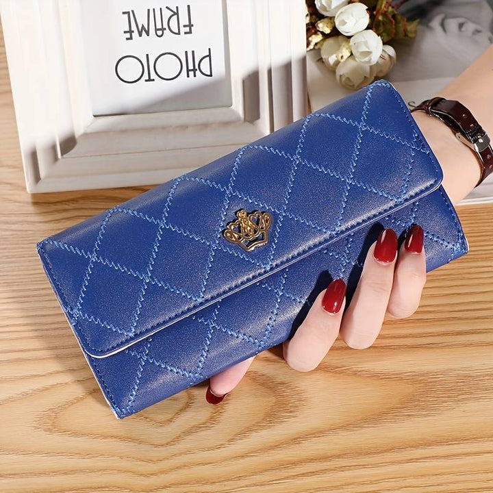 Elegante Unisex Geldbörse mit Argyle-Muster und königlicher Krone, perfektes Fashion Accessoire.