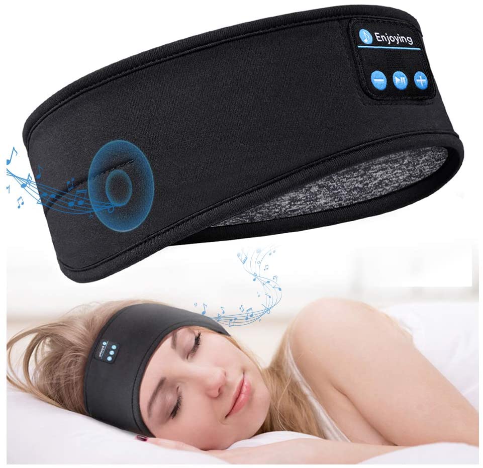 Bluetooth Schlafmaske für Erwachsene mit integrierten Kopfhörern für Musik und absolute Dunkelheit, ideal zur Entspannung.