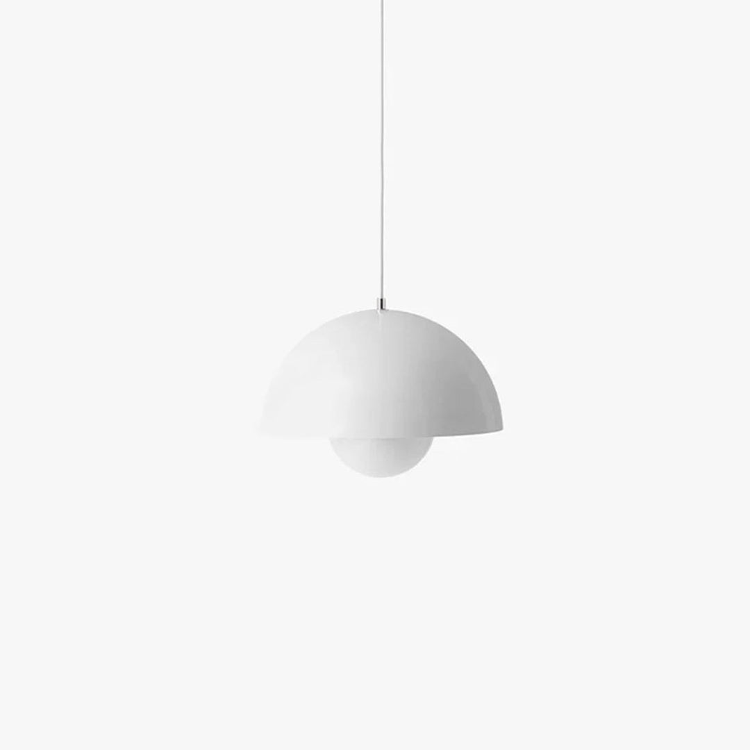 Blumen-Pendelleuchte im nordischen Stil, elegante Deckenlampe, farbiges Metall & Glas, skandinavisch.