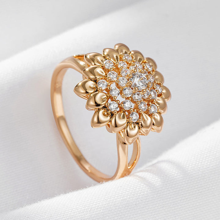 Exquisites Geschenk: Eleganter Damen Zirkon Ring mit funkelndem natürlichem Zirkon. Stilvoller Schmuck.