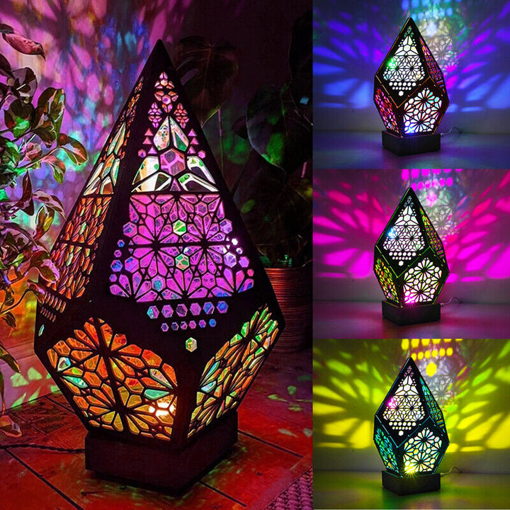 Bohemian Polarstern Projektionslampe mit einzigartigem Sternenmuster, ideal für stimmungsvolle Dekoration und entspanntes Ambiente.
