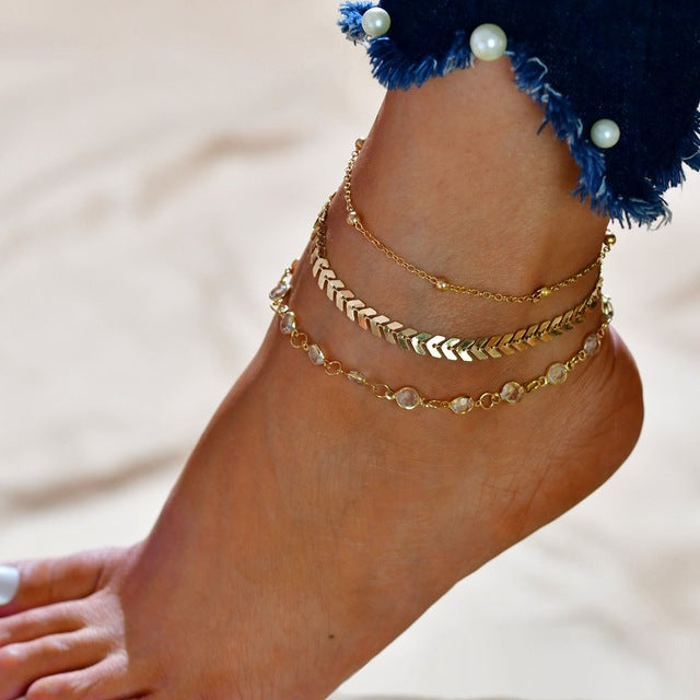 Exquisite Perlen Fußkette für Damen, eine stilvolle Geschenkidee für sommerlichen Glanz.