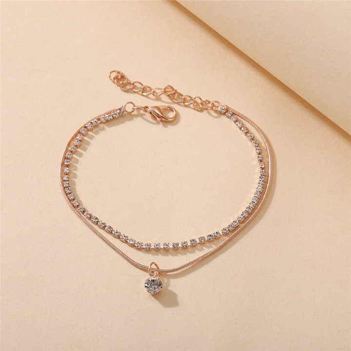 Damen Fußkette im Perlen Design, eleganter und verstellbarer Schmuck für den Sommer.