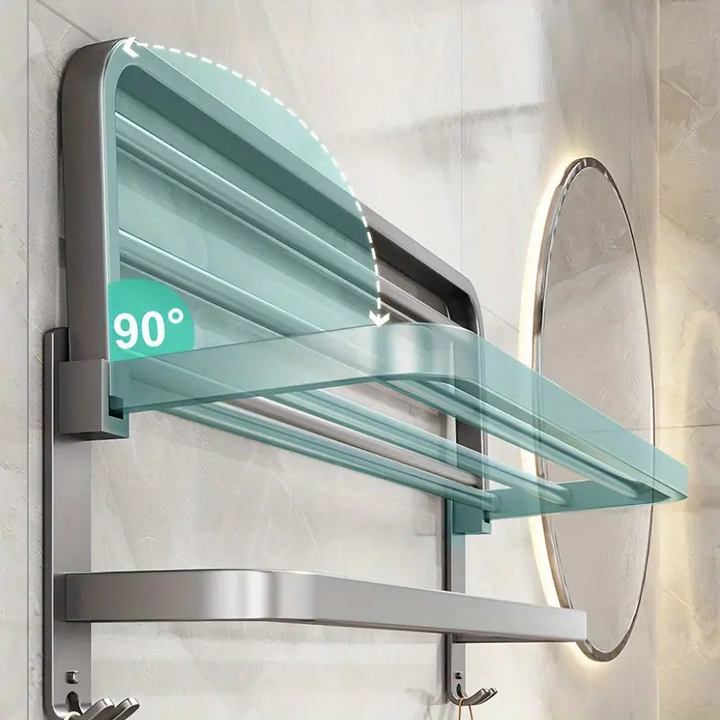 Einfach zu montierender bohrfreier Handtuchhalter für die Wand, spart Platz im Badezimmer & der Küche.