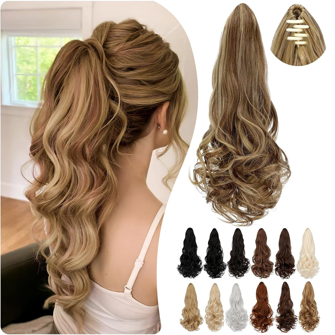 Damen Pferdeschwanz Haarverlängerung 55 cm für sofortiges Volumen. Einfaches Clip-in Haarteil.